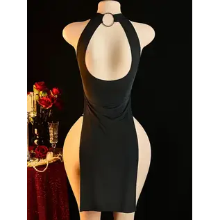 "O" HEAVENS "O" HEAVENS DRESS SIDE SLITS O RING OPEN BACK WITH THONG O/S