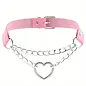 "O" HEAVENS OH CHOKER COLLAR HEART CHARM PINK