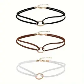 "OH" DOUBLE LAYER CIRCLE VELVET ROPE CHOKER VARIOUS