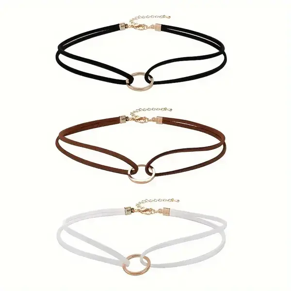 "O" HEAVENS CHOKER DOUBLE LAYER CIRCLE VELVET ROPE VARIOUS