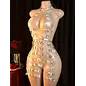 "O" HEAVENS "O" HEAVENS DRESS SEQUINED HALTER SILVER ONE SIZE
