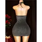 "O" HEAVENS "O" HEAVENS DRESS LACE TOP SHIMMER W/THONG BLACK O/S