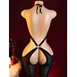 "O" HEAVENS "O" HEAVENS BODYSTOCKING SHEER CROTCHLESS WITH O RING BLACK 0/S