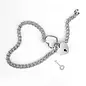 "O" HEAVENS "O" HEAVENS SLIDING NECKLACE WITH LOCK N KEY AND LEASH SILVER