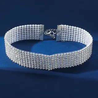 "O" HEAVENS "OH" CHOKER RHINESTONE SILVER