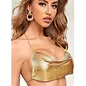 "O" HEAVENS "OH" CROP TOP CHAINMAIL GOLD
