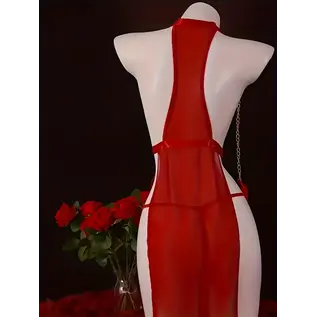 "O" HEAVENS "O" HEAVENS DRESS BDSM SHEER SIDE SLITS WITH THONG