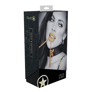 SHOTS OUCH! COLLAR & LEASH INTERNATIONAL ROME COLLECTION BLACK