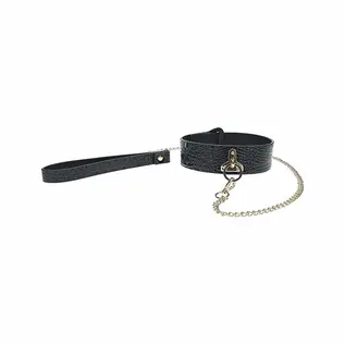 SHOTS OUCH! COLLAR & LEASH INTERNATIONAL ROME COLLECTION BLACK
