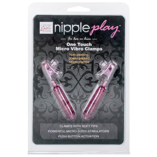 CALIFORNIA EXOTICS ONE TOUCH MICRO VIBRO NIPPLE CLAMPS PINK