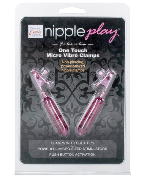 CALEX NIPPLE CLAMPS ONE TOUCH VIBRATING PINK