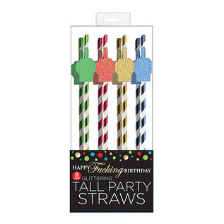 CANDY PRINTS STRAWS HAPPY FUCKING BIRTHDAY TALL