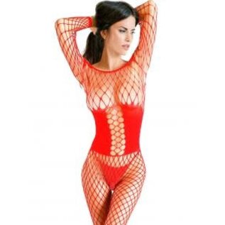 SAVAGE BODYSTOCKING ALLURING FISHNET RED