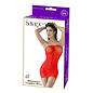 SAVAGE DRESS STRAPLESS RHINESTONE RED ONE SIZE