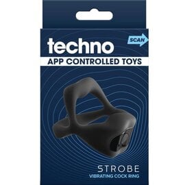 NS NOVELTIES COCK RING TECHNO STROBE STIMULATION APP CONTROL BLK