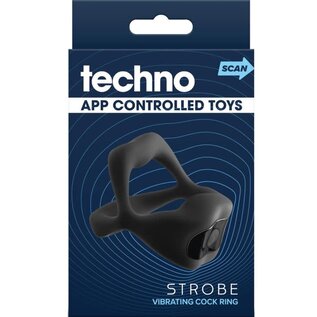 NS NOVELTIES COCK RING TECHNO STROBE STIMULATION APP CONTROL BLK