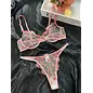 "O" HEAVENS "O" HEAVENS BRA & PANTY LILY SET FLORAL LACE PINK
