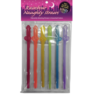 KHEPER GAMES STRAWS RAINBOW NAUGHTY PENIS 6 PACK