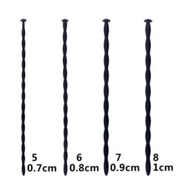 "OH" SOUND ROD SET SILICONE 4 PIECE .7 CM - 1.0 CM BLACK
