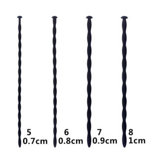 "O" HEAVENS SOUNDING ROD SET SILICONE 4 PC .7–1.0 CM BLACK
