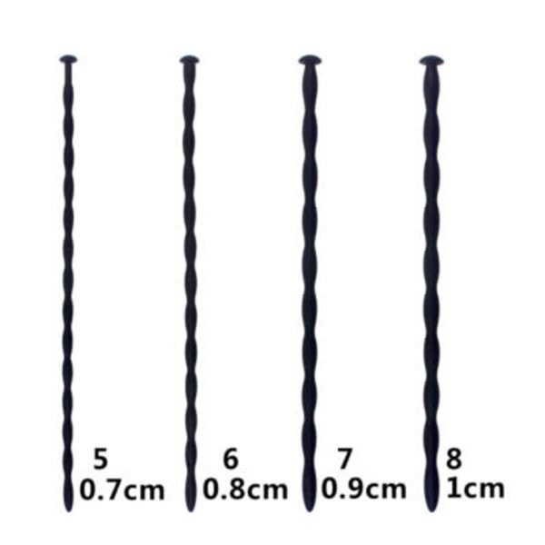 "O" HEAVENS SOUNDING ROD SET SILICONE 4 PC .7–1.0 CM BLACK