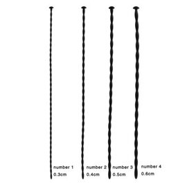 "OH" SOUNDING ROD SET SILICONE 4 PIECE  .3 CM - .6 CM BLACK