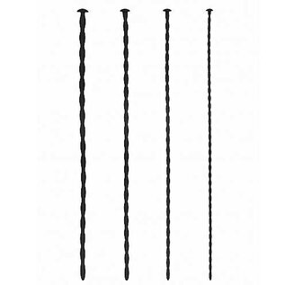 "O" HEAVENS "O" HEAVENS SILICONE SOUNDING RODS 4 PIECE SET .3 CM - .6 CM BLACK
