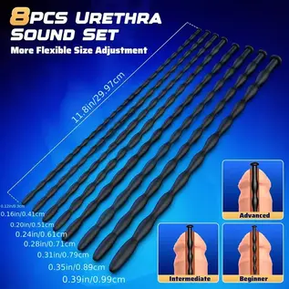 "O" HEAVENS "O" HEAVENS SILICONE SOUNDING RODS EACH VARIOUS SIZES .3 CM - 1.0 CM BLACK