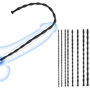 "O" HEAVENS SOUNDING ROD SILICONE VARIOUS .3–1.0 CM BLACK