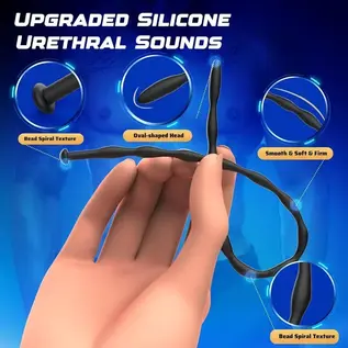 "O" HEAVENS "O" HEAVENS SILICONE SOUNDING RODS 4 PIECE SET .3 CM - .6 CM BLACK