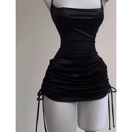 "O" HEAVENS "O" HEAVENS DRESS LACE UP DRAWSTRING BLACK LARGE