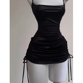 "O" HEAVENS "O" HEAVENS DRESS LACE UP DRAWSTRING BLACK LARGE