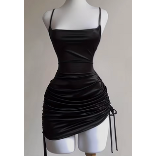 "O" HEAVENS "O" HEAVENS DRESS LACE UP DRAWSTRING BLACK LARGE