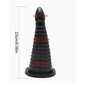 XR ANAL PLUG GIANT CONE RIBBED BLACK