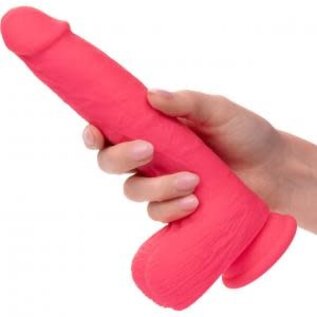 CALIFORNIA EXOTICS CALEX DILDO RAMBLING & THRUSTING SILICONE PINK 7"