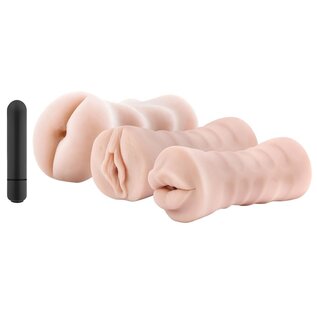 BLUSH M FOR MEN SOFT & WET SELF LUBRICATING W/ VIBE 3 PACK