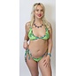 MINOR CREATIONS 20% OFF BIKINI FISHNET  SIDE TIE BIKINI SET O/S LIME