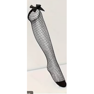 "O" HEAVENS "OH" THIGH HIGH FISHNET WITH SATIN BOW O/S