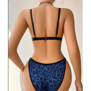 "O" HEAVENS "OH" WOMENS BRA AND PANTY LEOPARD PRINT LARGE