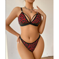 "O" HEAVENS BRA & PANTY LEOPARD PRINT LG