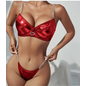 "O" HEAVENS "O" HEAVENS BRA WITH AND PANTY RED METALLIC