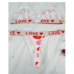 "O" HEAVENS KISS'S N LOVE BRA & PANTY PINK/PURPLE