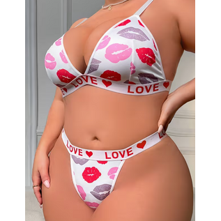 "O" HEAVENS KISS'S N LOVE BRA & PANTY PINK/PURPLE