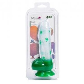 MAIA DILDO/BALLS MAIA LEIF 420 POT LEAF PRINT SILICONE  7"