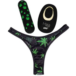 MAIA PANTY VIBE 420 W/REMOTE BLACK & GREEN SMALL/MEDIUM