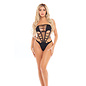 PINK LIPSTICK BAD HABIT STRAPLESS BODYSUIT BLACK O/S