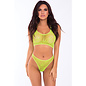 PINK LIPSTICK BRA & PANTY PINK LIPSTICK FESTIVAL FLIRT GREEN M/L
