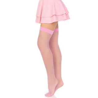 THIGH HIGH LEG AVE FISHNET PINK OS