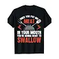 "O" HEAVENS T SHIRT "OH" RUB AND SWALLOW MEAT BLACK