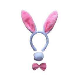 "OH" BUNNY SET 3 PIECE WITH BENDY EARS WHITE ONE SIZE